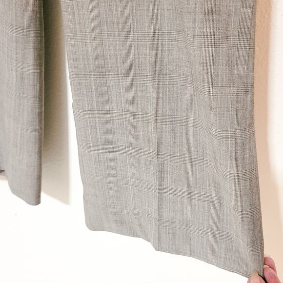 T Tahari mocha wool blend glen plaid flared mid rise dress pants size 4 - Picture 9 of 16